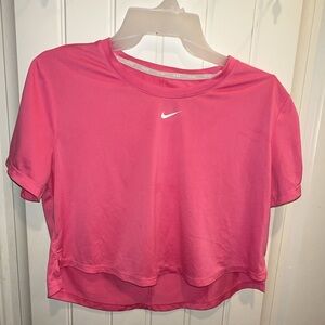 Nike Women's Hot Pink Cropped Athletic Tee